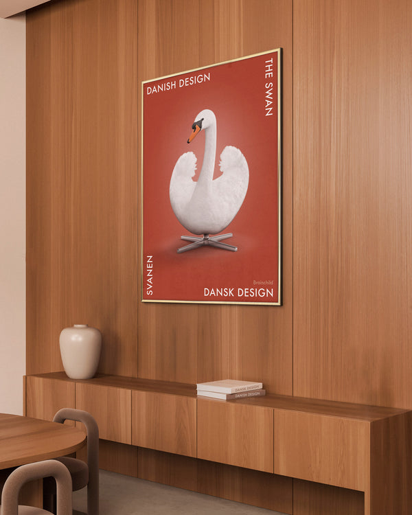 Brainchild – Plakat – Danish Design – Rød – Svane