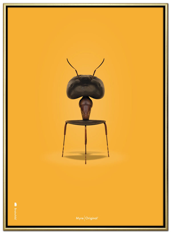 Myren, gul Brainchild lærredsprint, guldramme